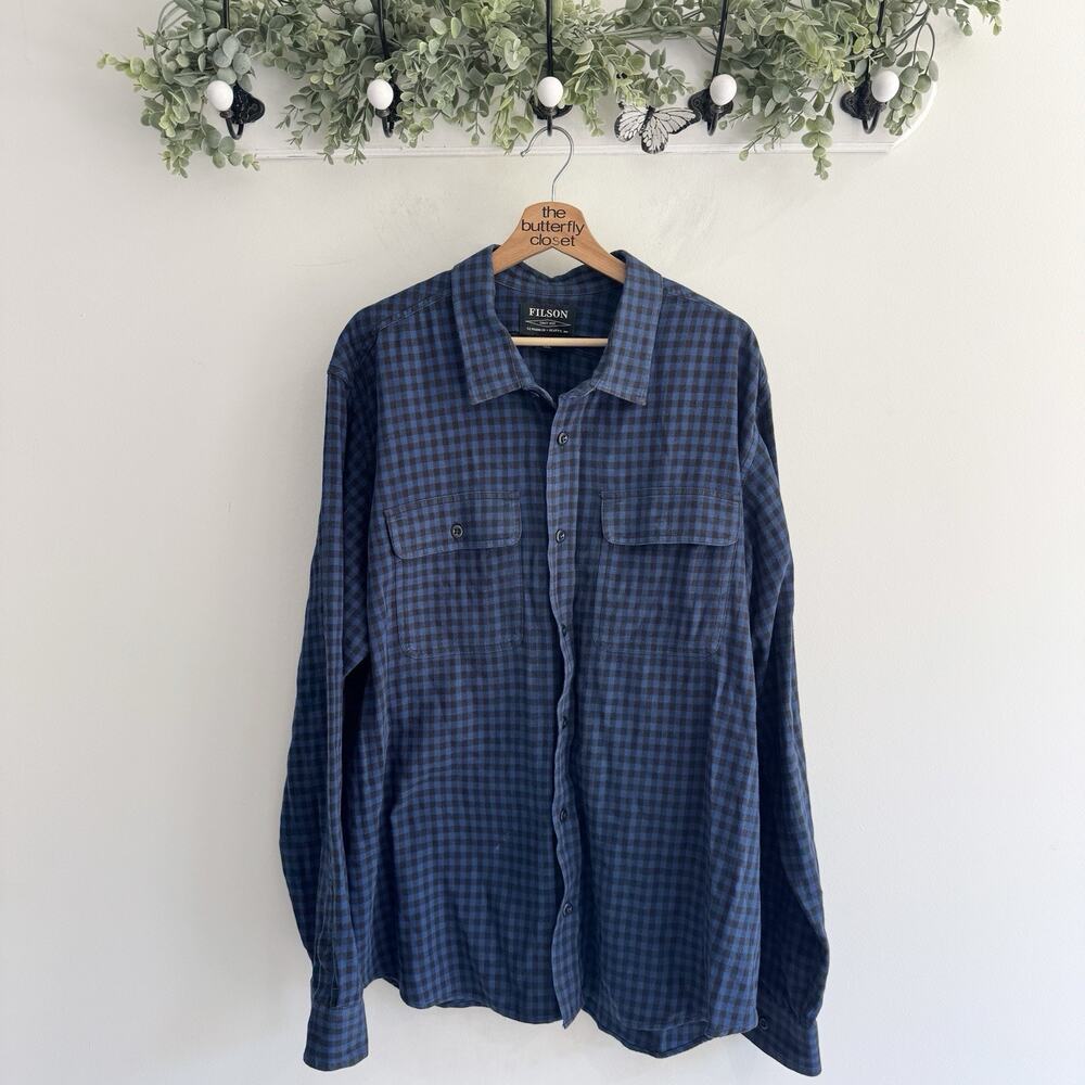 Filson blue and black cotton flannel Shirt XXXL CP outdoor nature